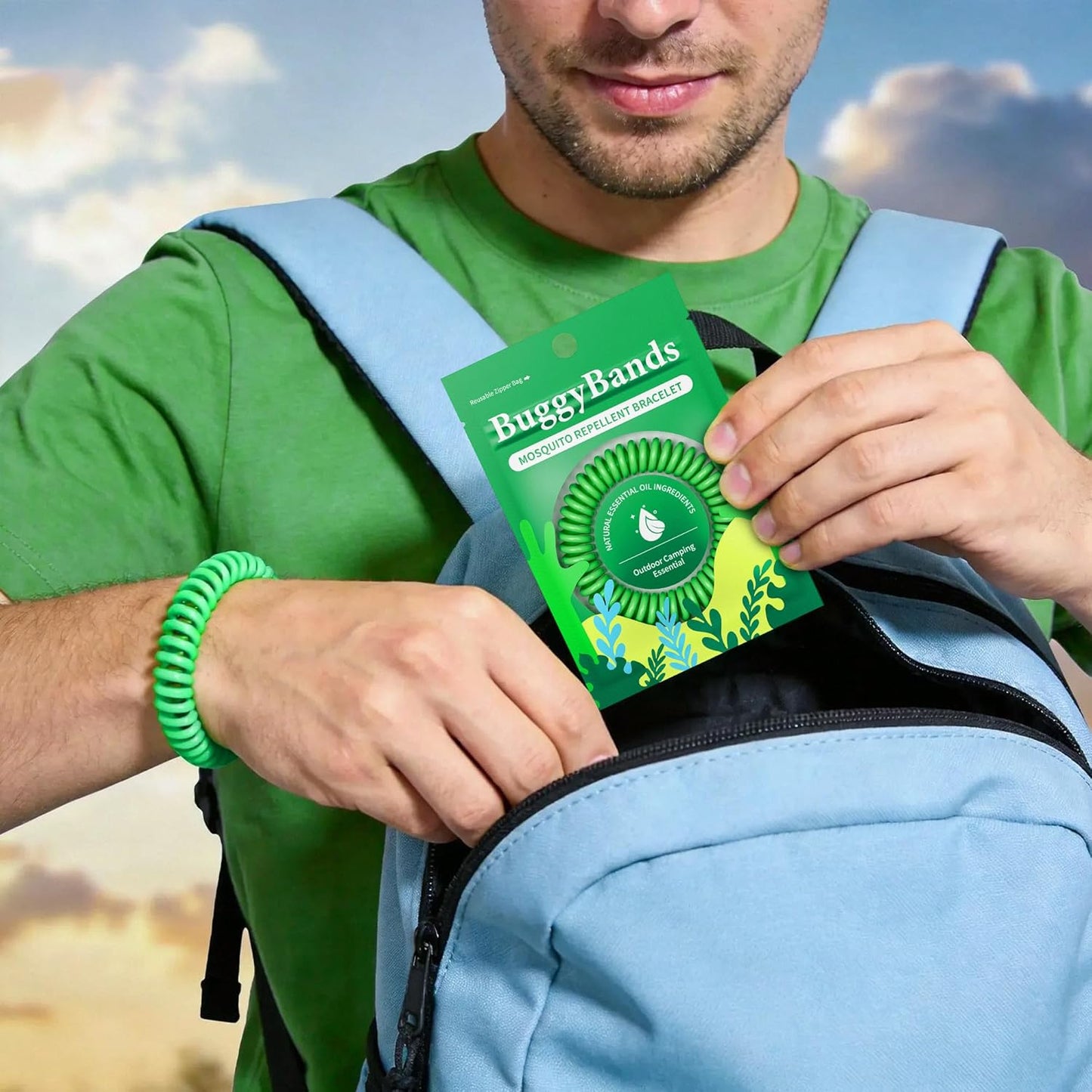 BuggyBands 48 Pack Mosquito Repellent Bracelets for Adults & Kids, Individually Wrapped, DEET Free Natural and Waterproof Bands