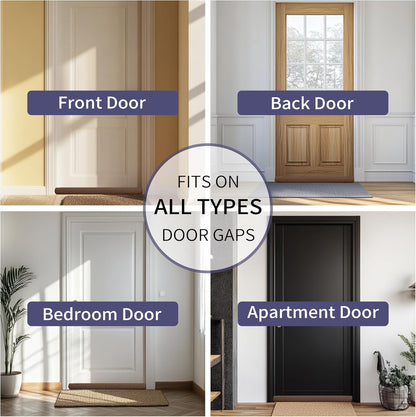 Ciieyuo Premium Velvet Under Door Draft Stopper, 30'' to 36'' Adjustable Gap Filler, Double-Sided Windproof Seal, Easy Install to Block Noise, Cold Air, Light, Dust, and Drafts