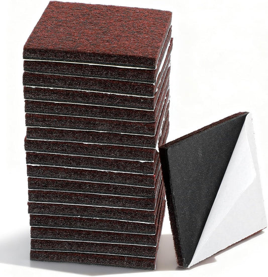 18 Pcs Square Felt Pads for Furniture, 2 x 2 Inch Self Adhesive Chair Leg Floor Protectors Cuttable Anti Scratch Table Leg Pads for Hardwood Floors