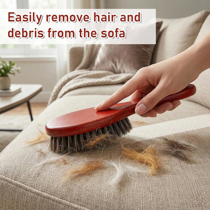 Clothes Lint Remover Brush, Pure Horse Bristle Garment Lint Brush with Pure Horse Bristle and Beech Wood Handle, for Removing Pet Hair and Dust from Sweaters, Coats, Blankets and Furniture