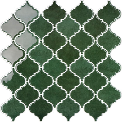 Arabesque Peel and Stick Backsplash for Kitchen, Thicker Design 3D Self Adhesive Wall Tiles, 12"x12" Peel and Stick Wall Tiles, Dark Grey 10-Sheet Stick on Tiles for Kitchen and Bathroom.