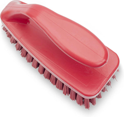 SPARTA Heavy Duty Scrub Brush, Hand Brush with Iron Shape Handle Design for Scrubbing Kitchen Pots and Pans or Bathroom Sink and Shower, 6 Inches, Black, Twin