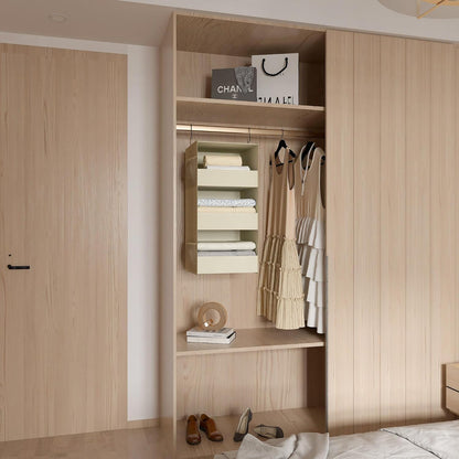 3-Shelf Hanging Closet Organizer, Washable Foldable Storage, Dark Gray | Front lip keeps items secure; side pockets add room; Oxford fabric handles towels, shirts, baby items, dorms, RVs or travel.