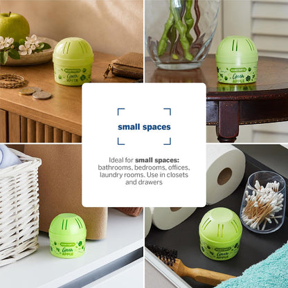 HUMYDRY Moisture Absorber Device, Mini 12-Pack,12.6oz, Green Apple Scent | 2-in-1 Moisture Absorber, Air Freshener Device, Dual-Function, Closets, Bathrooms, Small Spaces, Each Mini Lasts 4 to 6 Weeks