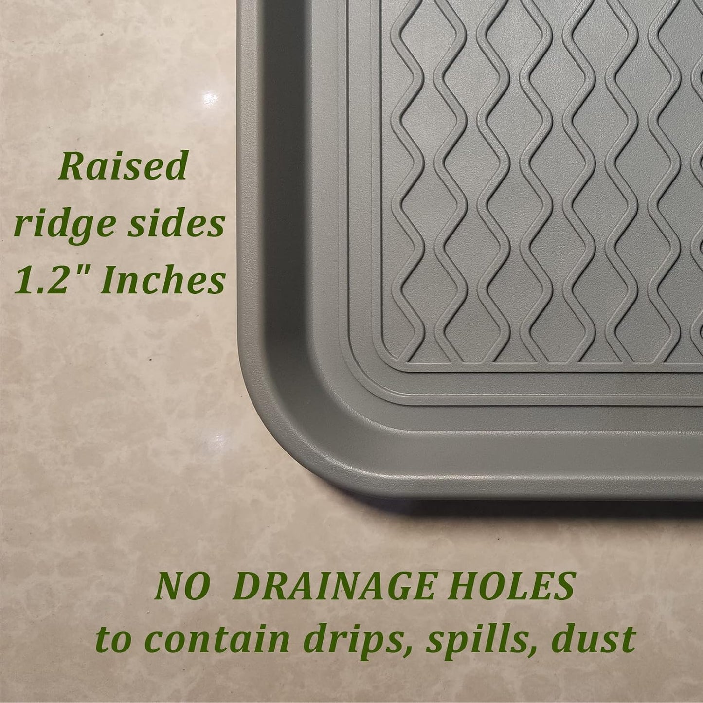 2 Pack Large Multifunctional Tray Mat Washable Indoor or Outdoor Tray Mat for Shoes Boots Plants Pots Paint Tins Pet Bowls Car Storage, 30 x 15 x 1.2 Inches