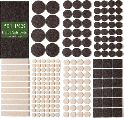 Fursafe&Q Felt Furniture Pads, Furniture Felt Pads for Hardwood Floors -Self Adhesive Chair Leg Floor Protectors, Protect Your Floors from Nicks, Bumps and Scratch,96 Pcs Round Cabinet Door Bumper