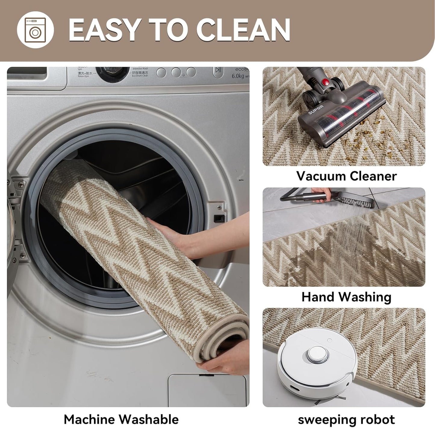 Door Mat 17"x30",Door Mat Indoor Entrance Dirt Resistant and Absorbent Non-Slip Rubber Backing Front Door Mats Washable Low-Profile Indoor Mats for Entryway, Inside Entrance Easy Clean Gray