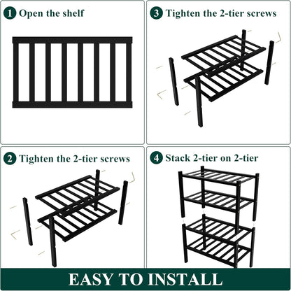 Smiry Bamboo Shoe Rack, 3 Tier Free Standing Wooden Shoe Organizer, Stackable Wood Shoe Storage Shelf for Closet, Entryway, 12 Vertical Slats, 2+1 Stack Standard Legs, 26.8"x11"x19.5", Natural