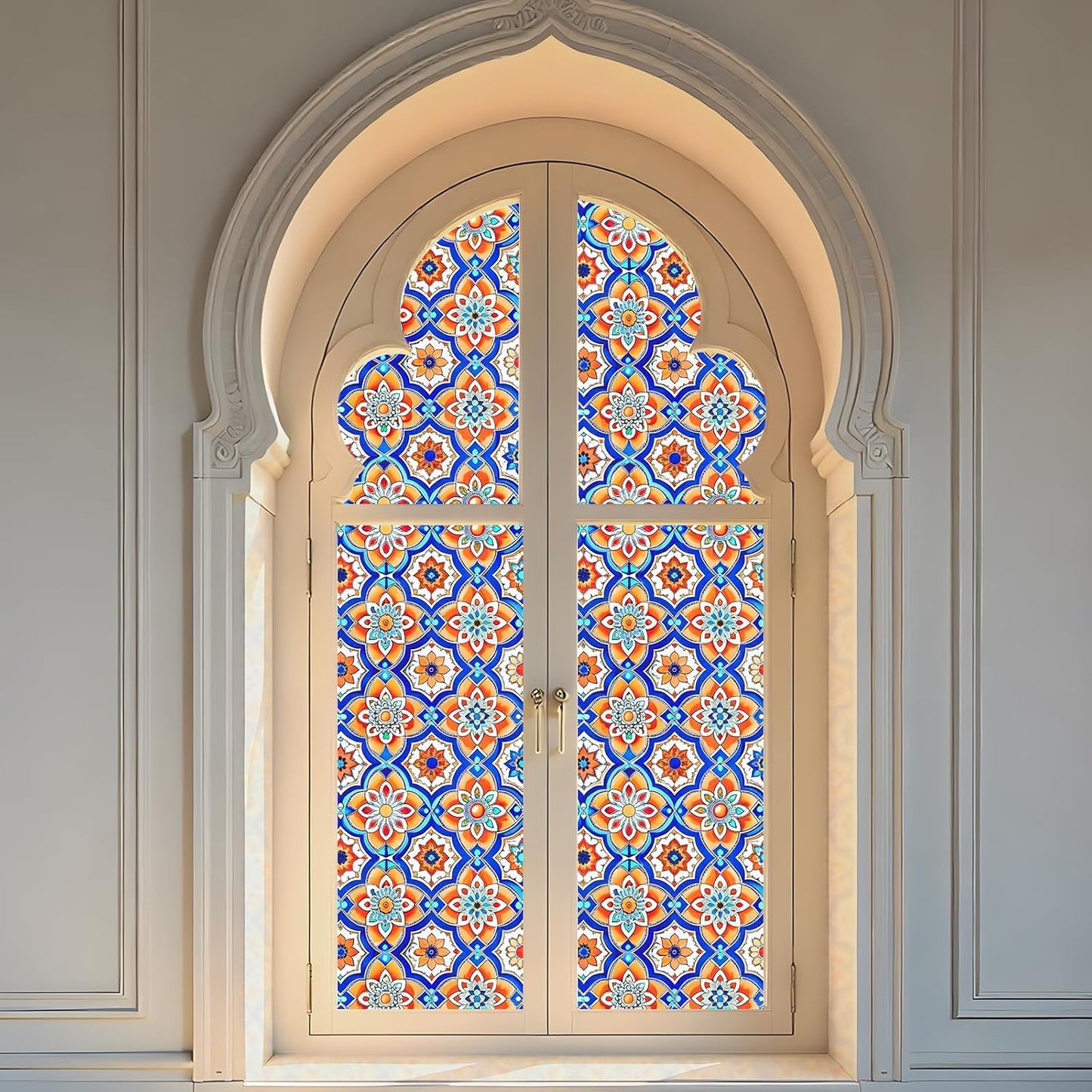 SOMWISE Frosted Glass Window Film, Heat Insulation, UV Block, Anti-Glare, One Way Privacy Tint, Static Cling for Home Bathroom Door, Renter Friendly, Day & Night Privacy