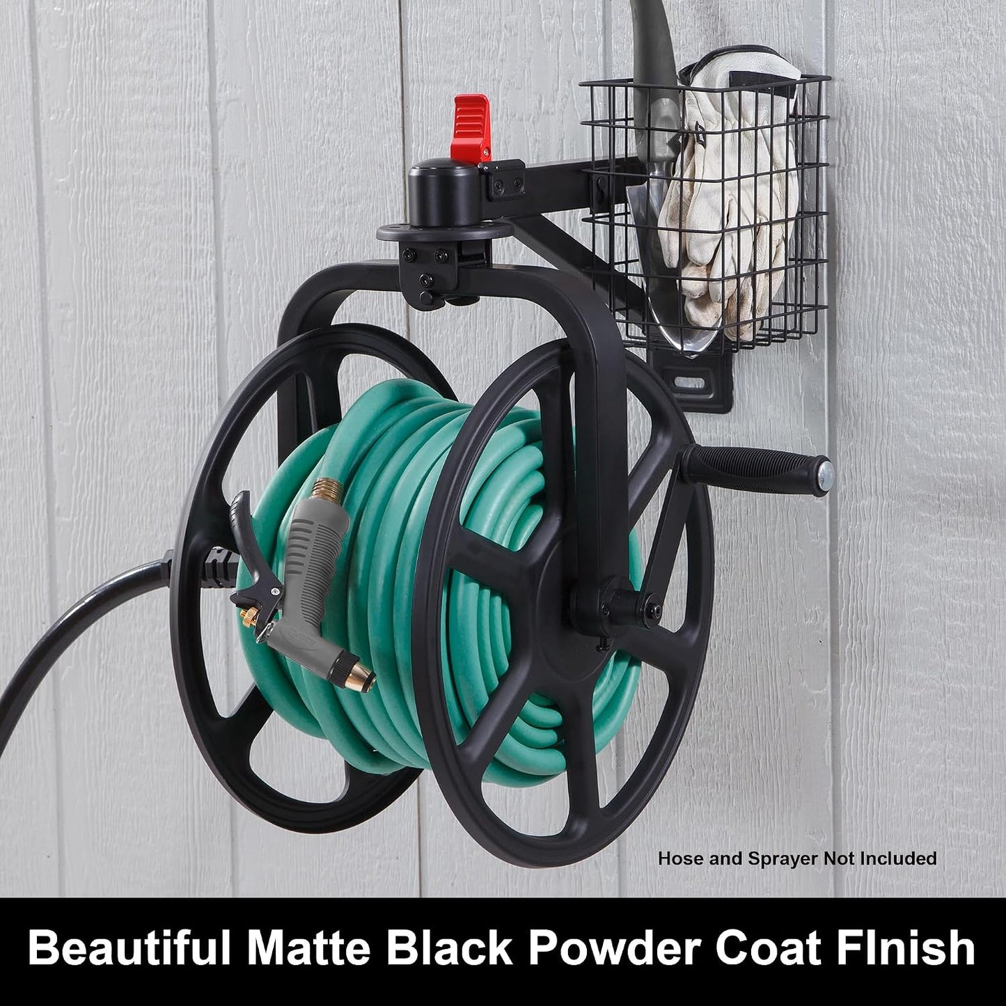 Liberty GARDEN 712 Single Arm Navigator Multi-Directional Garden Hose Reel, Holds 125-Feet of, 5/8-Inch, Bronze