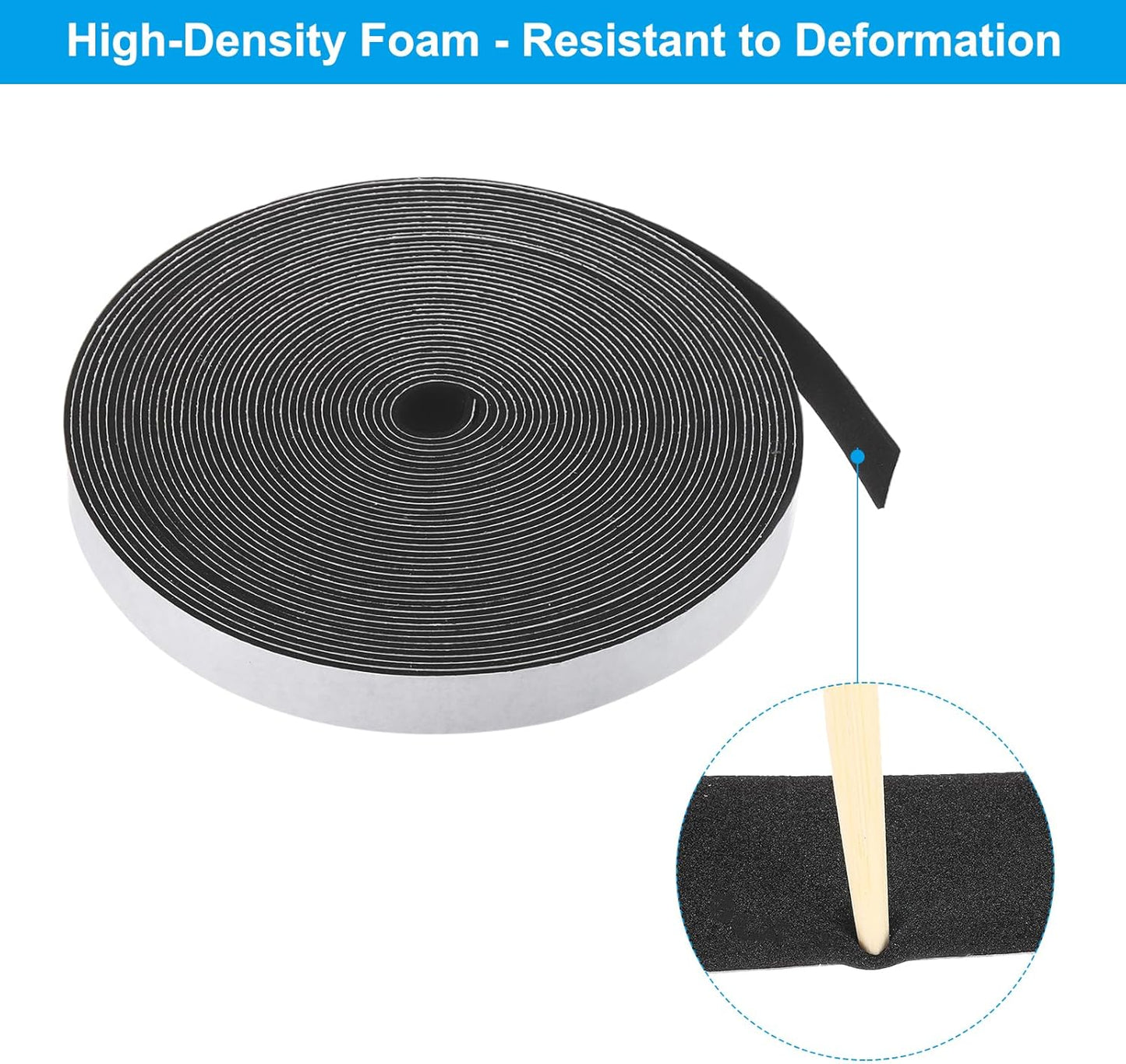 PATIKIL Weather Stripping Door Seal Strip, 3/8 Inch x 1/4 Inch x 32 Ft Self Adhesive Soundproof High Density Foam Tape Insulation for Door Window Air Conditioning, White - Colors B