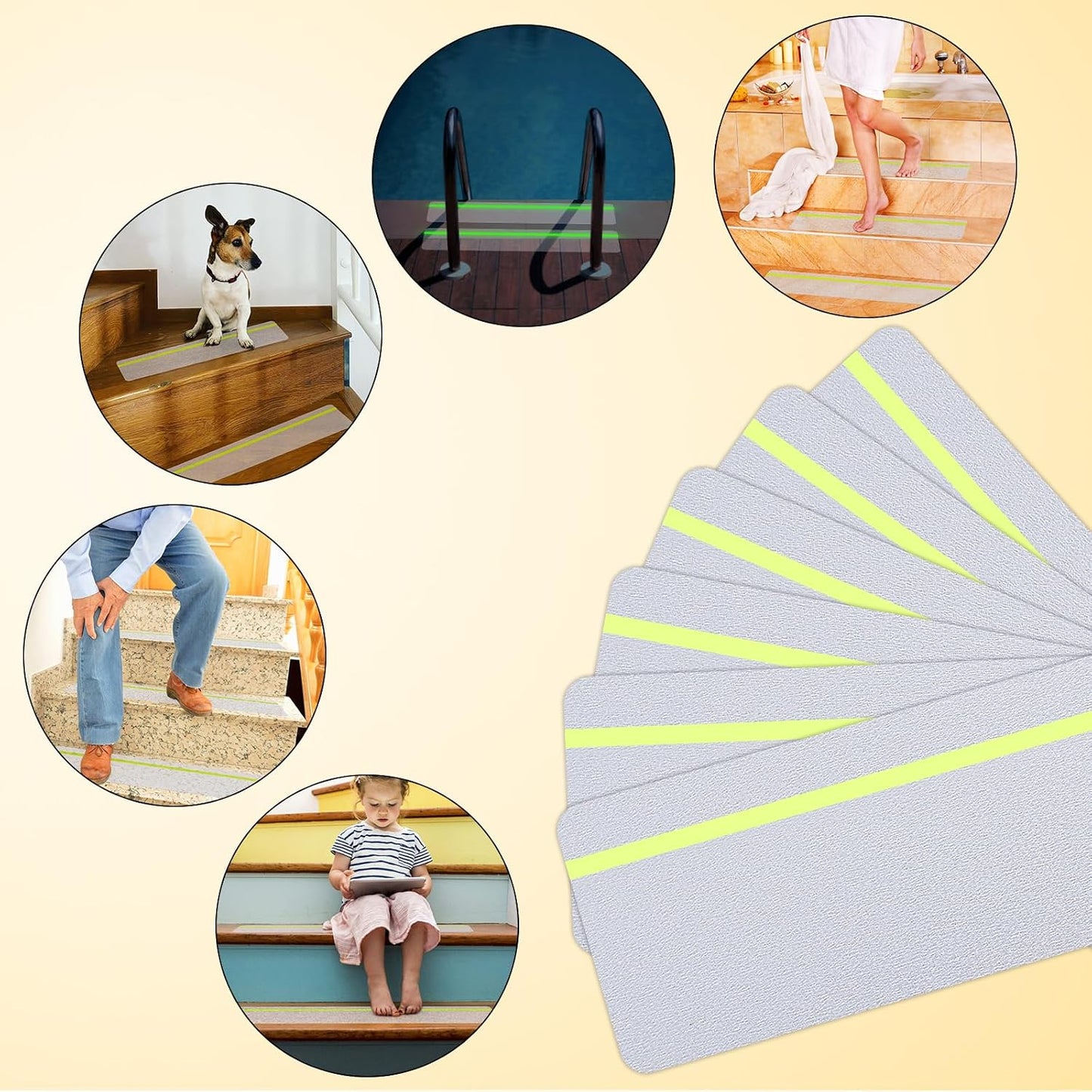 Qingluan Grip Tape, Heavy Duty Anti Slip Tape for Stairs Outdoor/Indoor Waterproof 4" x 33 ft, Safety Non-Slip Roll for Stair Step Traction Treads Stair Non Slip Strips Grey