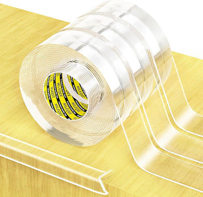 Clear Edge Protector Strip, 1.18in x 9.84FT, Sharp Edge Wrap Cover Tape, Self Adhesive Protective Bumper Corner Guards for Cabinet Door Desk Glass Table Bed Furniture, Kitchen Countertop, Waterproof