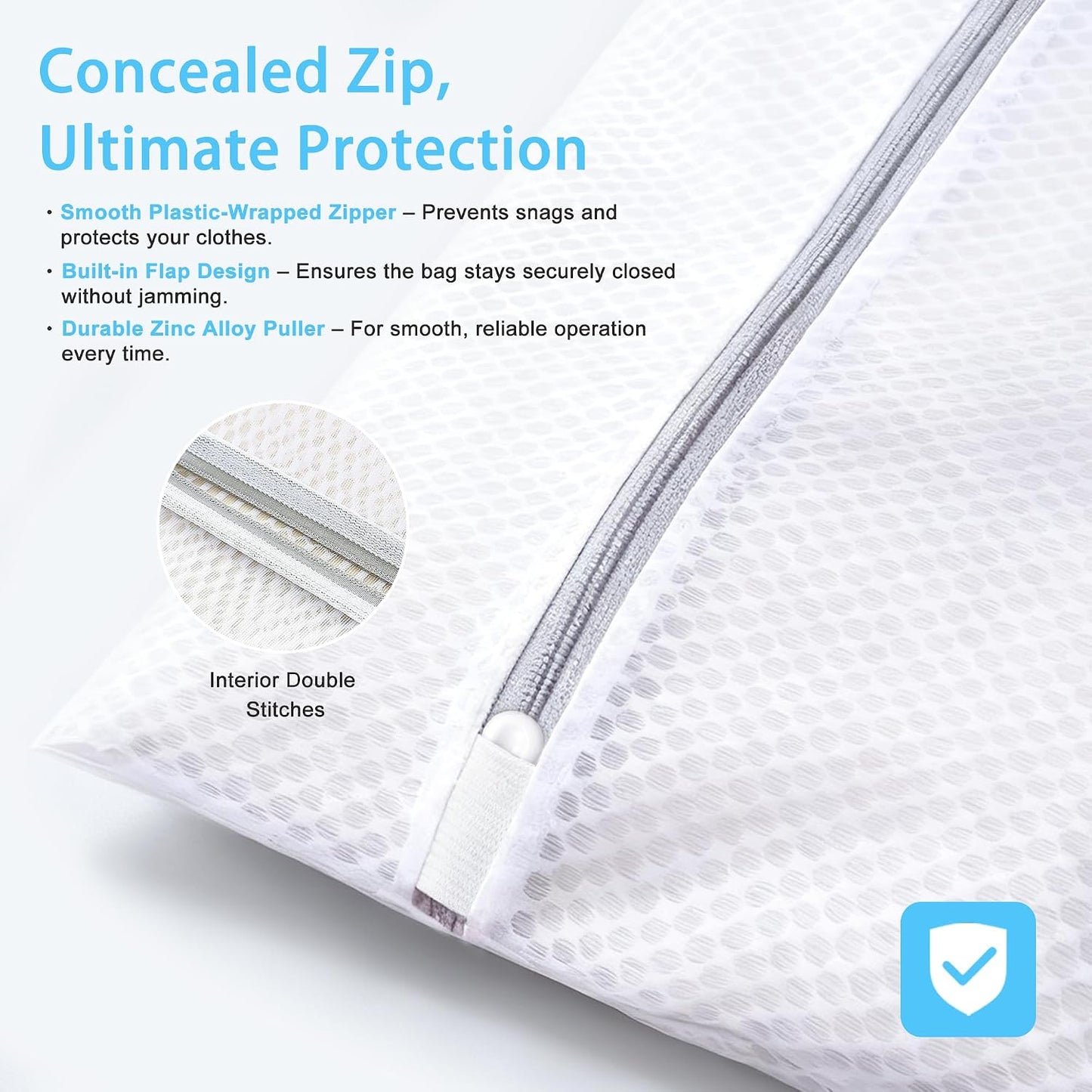 PrettyCare 3 Large (16x19inch) Mesh Laundry Bags for Delicates, Durable Honeycomb Wash Bags with Premium Zippers - Laundry Essentials Mesh Bags for Lingerie, Bras, Socks, Sweater, Travel & Organizing