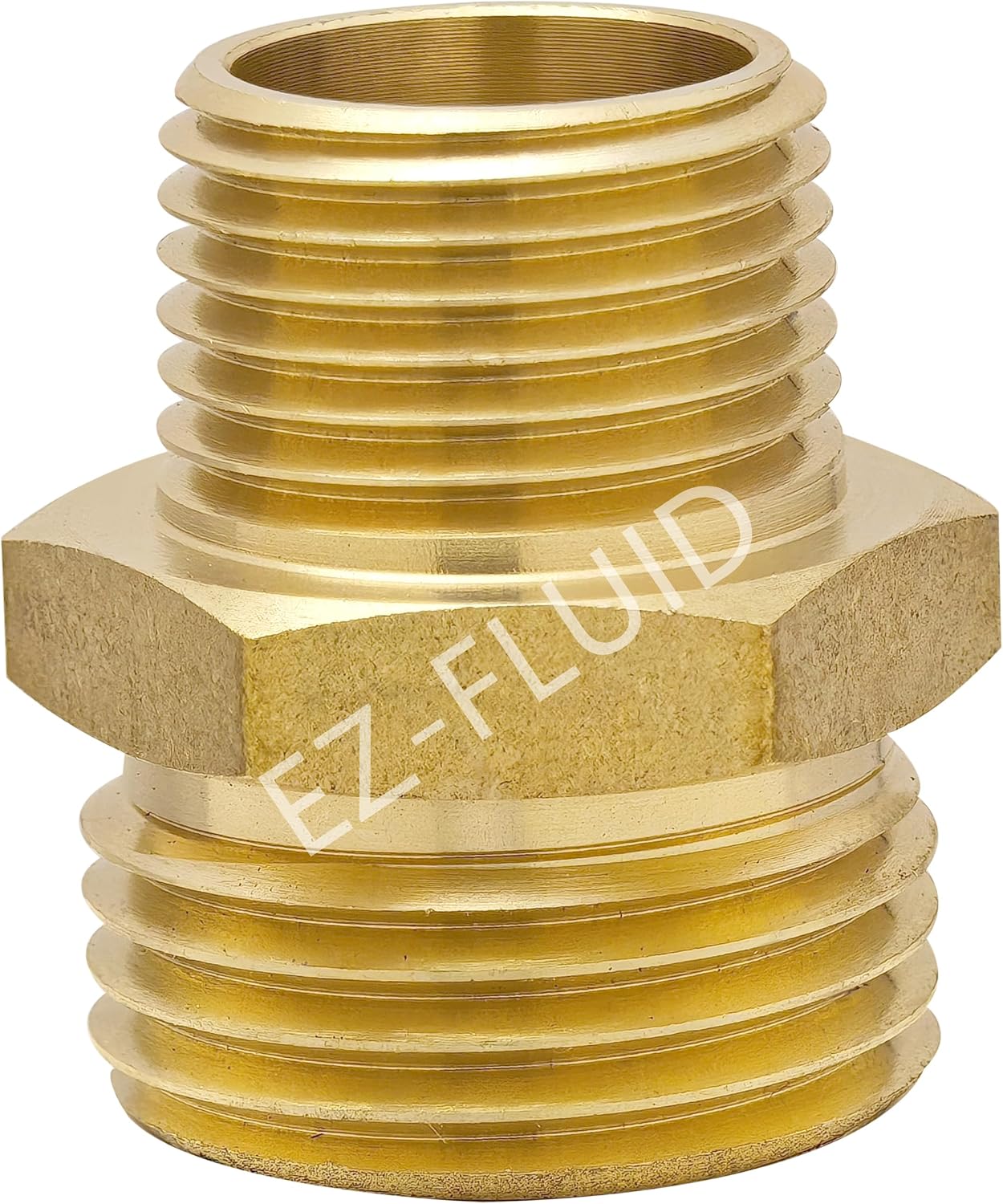 (1) EZ-FLuid 3/4" FHT Female Garden Hose Wye Two way Splitter, Heavy Duty Brass Hose Y Splitter with 1/4Turn Shutoff Ball Valve,2-way 3/4"GHT Threads Connector For outside faucet and hose bibb spigot