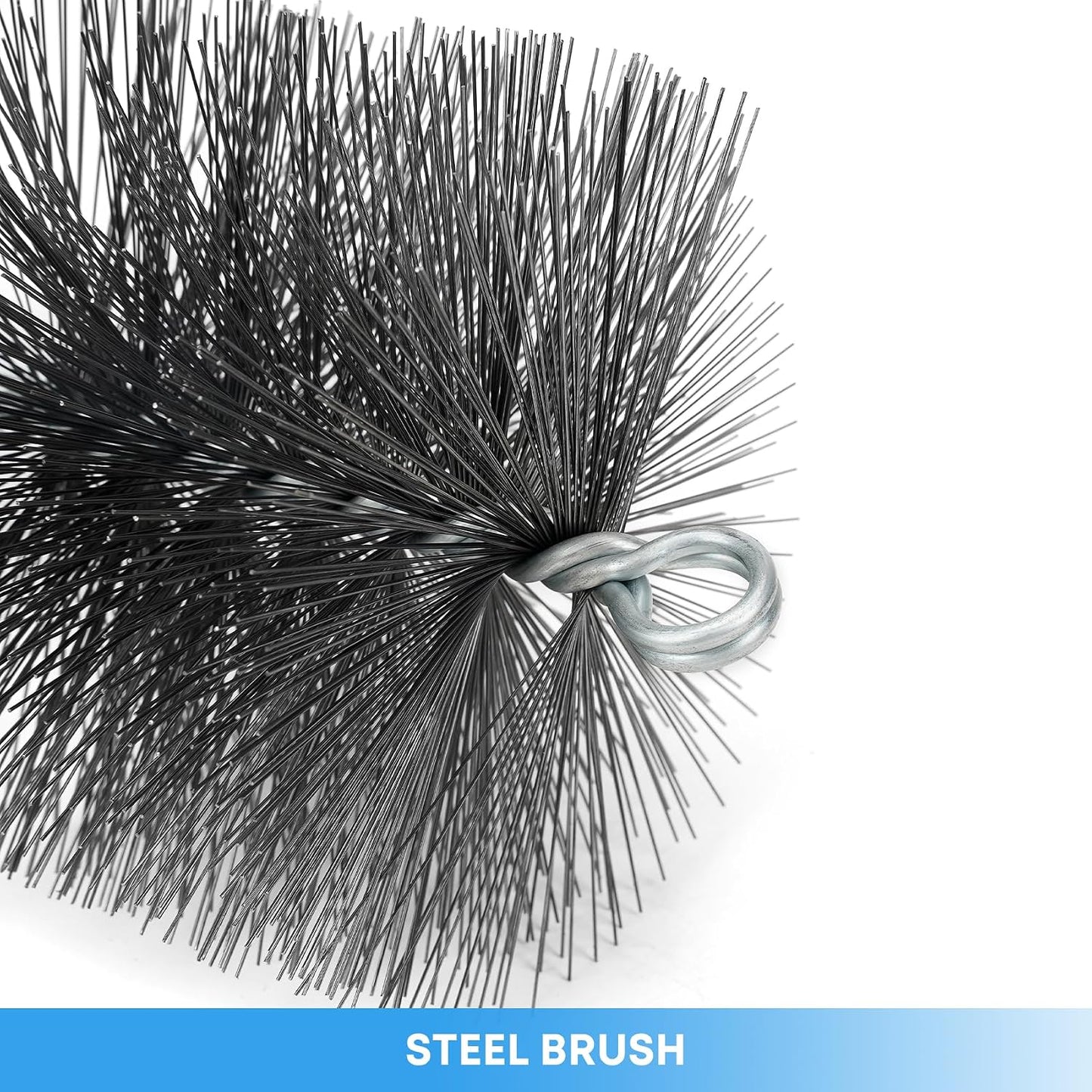 Stanbroil 6 Inch Round Chimney Cleaning Brush with 1/4" NPT Fitting for Insulated Chimneys, Stainless Steel or Metal Stove Pipes- Works with Most Chimney Rod Sets