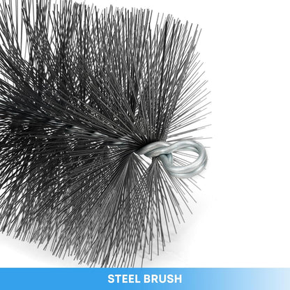 Stanbroil 6 Inch Round Chimney Cleaning Brush with 1/4" NPT Fitting for Insulated Chimneys, Stainless Steel or Metal Stove Pipes- Works with Most Chimney Rod Sets