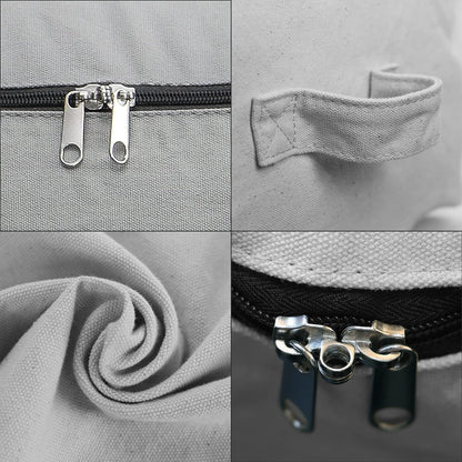 2PCS Canvas Storage Bag, 12OZ Thick Soft Breathable Closet Organizer for Beddings, Comforters, Pillows, Blankets, Clothes, 25.6×18.5×8.7inch, Beige