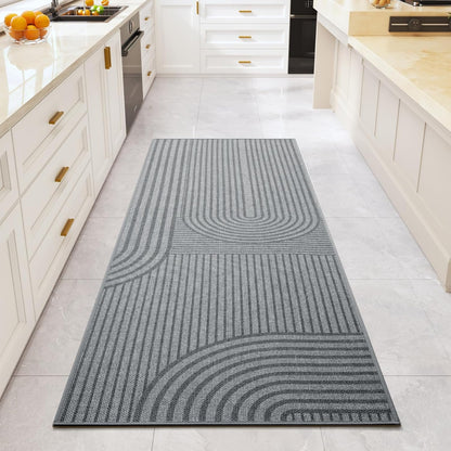 Front Door Mat 17''x30'', Absorbent Dirt Resist Washable Non Slip Low-Profile Indoor Doormat, Easy Clean Welcome Entryway Door Mats, Brown