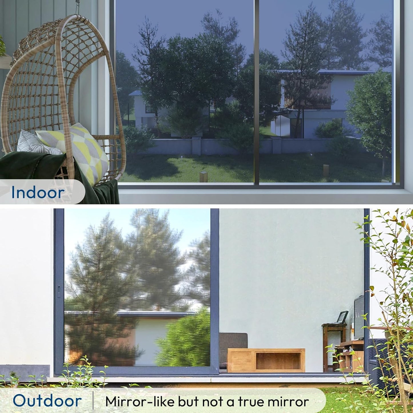 rabbitgoo Window Privacy Film, Decorative Stained Glass Window Film, Sun Blocking Glass Clings, Renter-Friendly Static Cling Frosted Sticker Covering for Home Door, Rainbow Tulip 17.5" X 78.7"