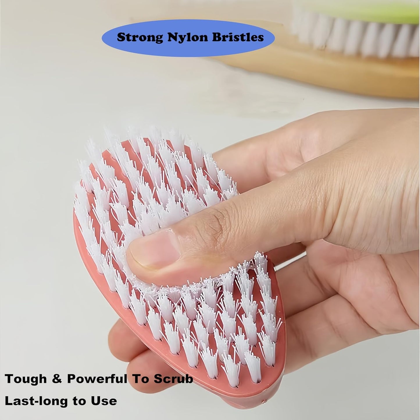 Small Scrub Brush for Cleaning - 4 Pack Scrubbing Brushes with Stiff Nylon Bristles Heavy Duty Cleaning Brush Multi-Purpose Scrub Brushes for Household Cleaning-Small Size