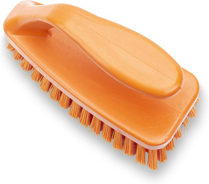SPARTA Heavy Duty Scrub Brush, Hand Brush with Iron Shape Handle Design for Scrubbing Kitchen Pots and Pans or Bathroom Sink and Shower, 6 Inches, Black, Twin