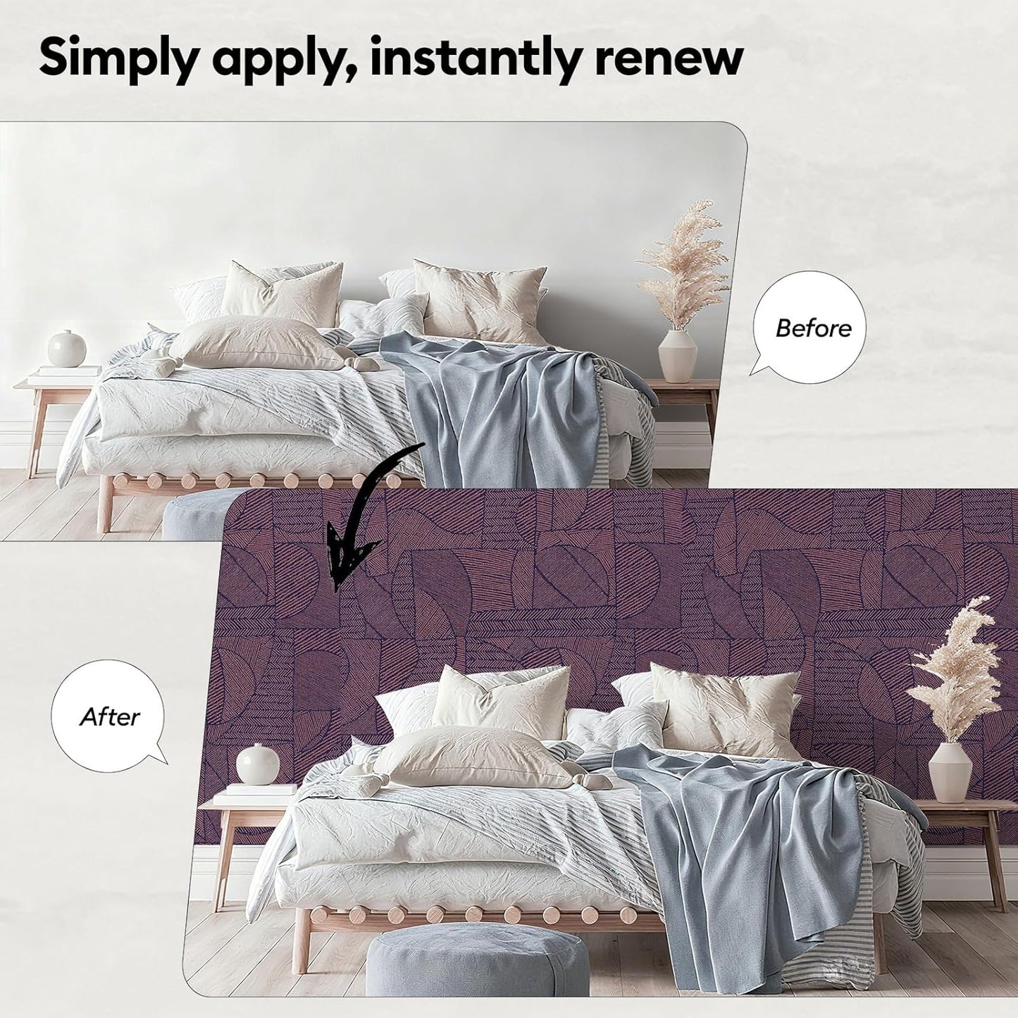 17"x118" Peel and Stick Wallpaper for Renter Friendly, Removable Wallpaper Peel and Stick, Self-Adhesive Textured Contact Paper for Walls, Cabinets, Countertops(Geometric Clay)