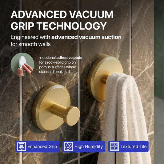HOME SO Suction Cup Hooks for Shower & Bathroom Towel Holder 2-Pack – Suction Cups Hooks for Hanging Towels, Robes, & Coats - Tiles, Glass Door or Mirror – Shower Hooks & Towel Hooks Organizer - Black