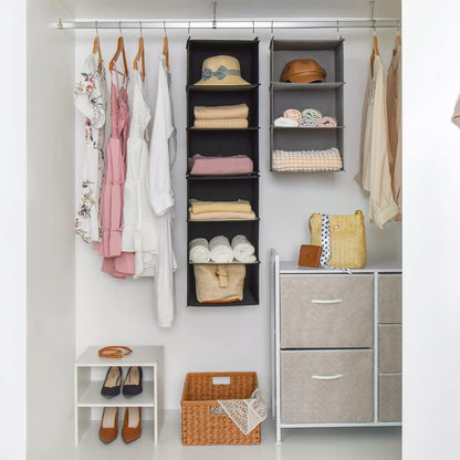 GRANNY SAYS 3-Shelf Hanging Closet Organizer and Storage, Collapsible Hanging Closet Shelves, Hanging Organizer for Closet & RV, Gray, 29 ½" H X 12" W X 12" D, 1-Pack