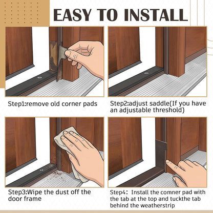 Zonon Self-Adhesive Door Corner Seals Door Weather Stripping Draft Stopper Sealing Frame Foam for Weather Protection Isolation of Noise(Traditional,White,8 Pcs)