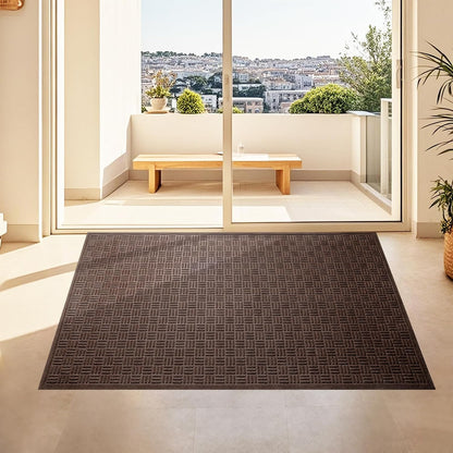 Mibao Front Door Mat, Heavy Duty Durable Welcome Mat for Outdoor Indoor, Dirt Trapper Waterproof Super Absorbent Door Mat for Entryway Outside Patio Porch, 29.5" x 17", Grey