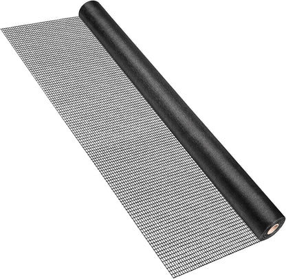 Ouskr Replacement Window Screens Kit, 48X118 Inch Durable Window Screen Mesh for Patio Porch Door Windows, DIY Adjustable Fiberglass Screen Repair Kit with Rolling Tool Hook Ruler Cutter Spline