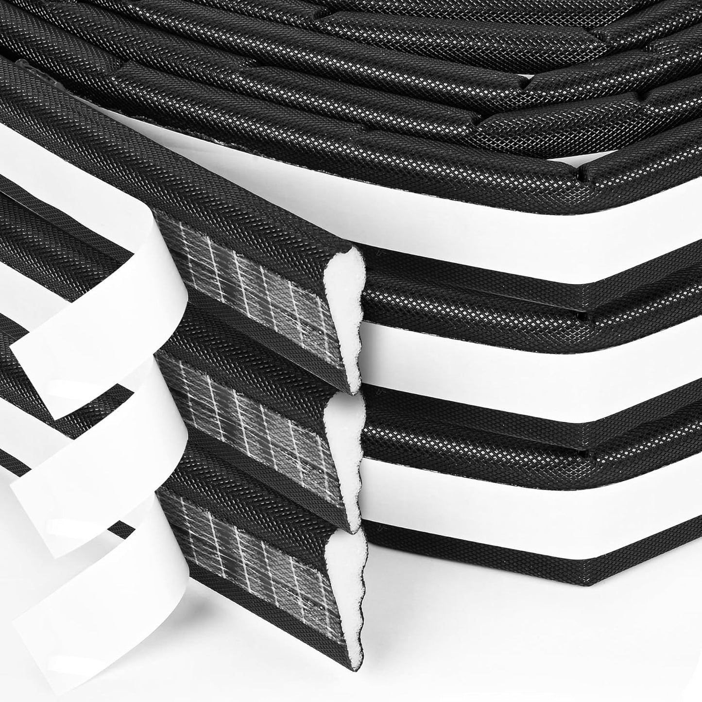 118 Inch Wedge-Shape Foam Window Weather Stripping Door Seal Insulation Strip, Soundproofing Window Inserts Foam Self Adhesive Draft Stopper Light Blocker for Winter Window Door Gaps, White