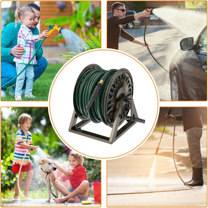 GOFORWILD Garden Wall Mount Hose Reel, Decorative Hose Reel, Garden Heavy-Duty Water Hose Holder Winder, Holds 200-Feet of 5/8-Inch Hose