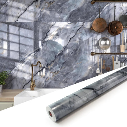 Marble Peel and Stick Waterproof Wall Paneling, 118" x 47" Carrara White Matte Finish Self-Adhesive Backsplash Tile Vinyl Wall Panel for Kitchen Bathroom Wall Decor, Covers 38.75 Sq. Ft.