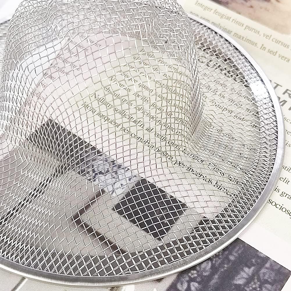 10pcs Mesh Sink Strainer, 4.5" Diameter Stainless Steel Slop Basket Filter Trap, Metal Kitchen Drain Strainer, Hair Basket Drain - Fits Most Kitchen Sinks, Bathroom Sinks,Shower Drains,Floor Drain