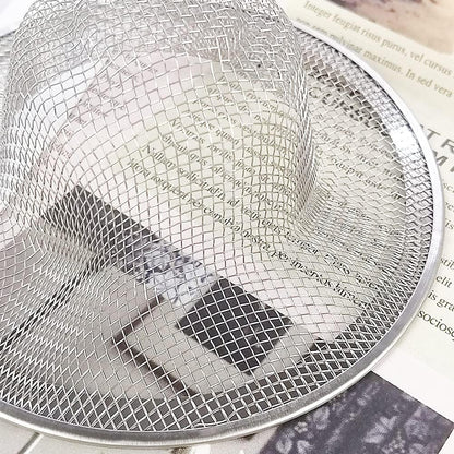 10pcs Mesh Sink Strainer, 4.5" Diameter Stainless Steel Slop Basket Filter Trap, Metal Kitchen Drain Strainer, Hair Basket Drain - Fits Most Kitchen Sinks, Bathroom Sinks,Shower Drains,Floor Drain