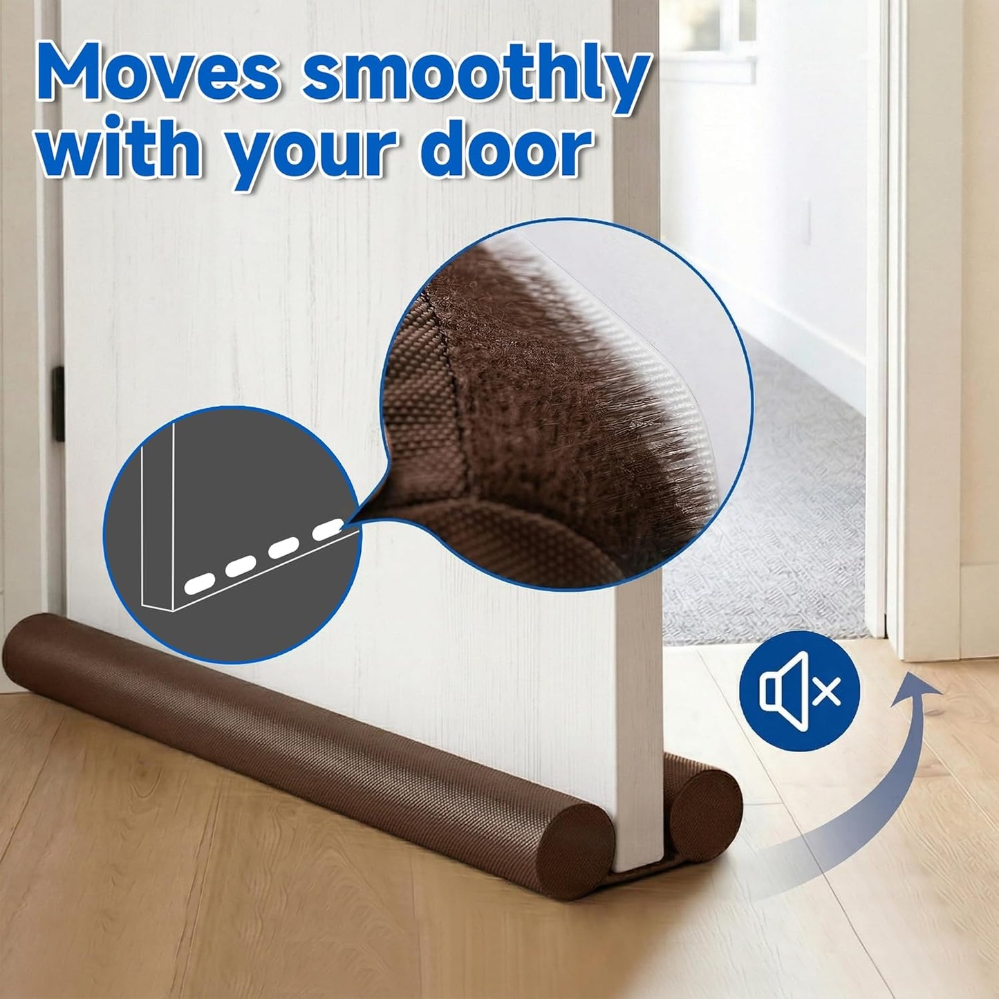 MAXTID Under Door Draft Stopper for Bottom of Doors 38" Black Door Blocker Noise ReducerLight Cold Air Guard Breeze Sound Proof Door Sweep Weather Stripping Door Seal Insulation Strip Gap Filler