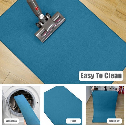 Yancorp 16"x26" Ultra Thin Bathroom Rugs,Low Profile Bath Rug,Rubber mat,Fit Under Door,Non Slip,Machine Washable Shower Rug,Dark Grey