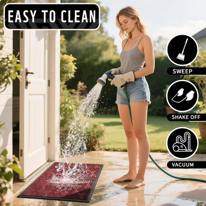 Yimobra Doormat Outdoor Entrance 29.5x17, All-Weather Waterproof Outdoor Mats for Front Door, Non Slip Welcome Door Mat for Patio Proch Outside Entryway Indoor, Black