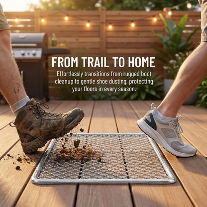 Front Door Utility Mat, Heavy Duty Dirt Scraper for Outdoor - Metal Shoe Scrubber Mat for Events, Gardens, and Holiday Gathering