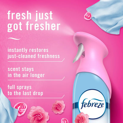 Febreze Air Mist, Air Freshener Spray, Odor Fighting Room Spray, Deodorizer for Home Bathroom Kitchen Office Apartment Dorm Room Classroom, Linen & Sky Scent, 8.1oz (Pack of 2)