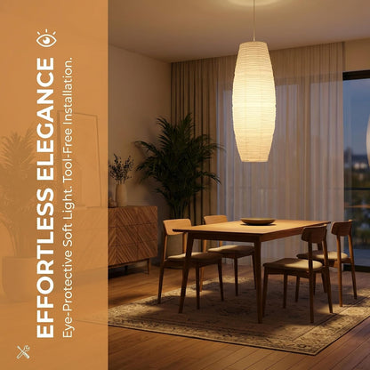 Toyvian Lamp Shade: Foldable White Paper Floor Lampshade for Standing Floor Lamp Replacement, Soft Light Diffuser for Bedroom Living Room Decor, Easy Install (43.31"W x 7.87"H)