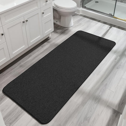 Bath Mat,Ultra Thin Bathroom Rugs,Rubber Bath Mats for Bathroom,No Slip Bath Rugs,Quick Dry,Machine Washable,Low Pile,Absorbent,Shower Outside,Sink,Home Decor Accessories.Grey,1'5"x2'3"(17x27Inch)