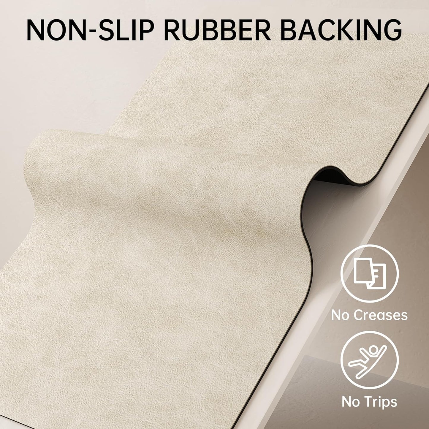 Mecko Bath Mat Rug, Rubber Non-Slip Quick Dry Absorbent Thin Bathroom Rugs Fit Under Door Bathroom Floor Mats-Shower Rug for in Front of Bathtub, Sink, Shower Room(Light Grey,16"x24")
