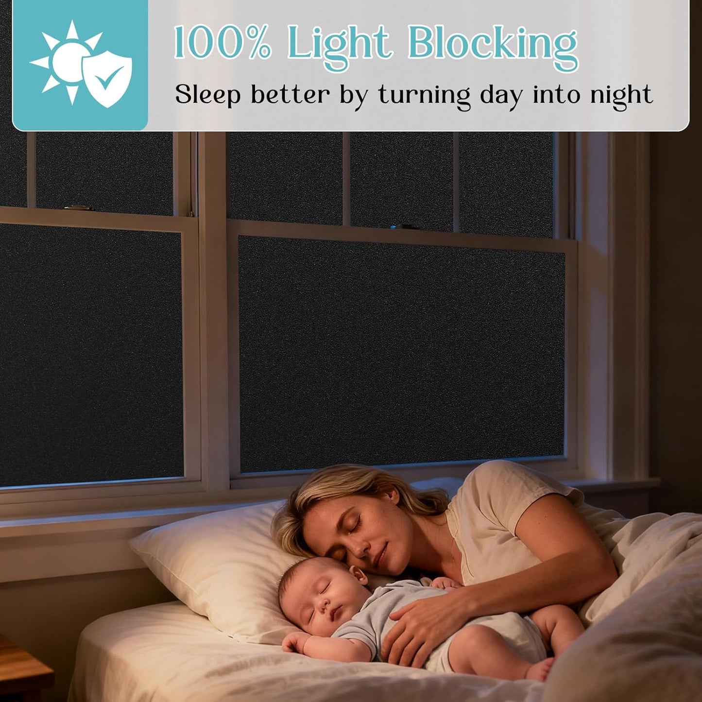 Haton Window Privacy Film Frosted Glass Film for Door Bathroom Shower, Peel & Stick, Day & Night, Papel para Ventanas Privacidad, Covering Sticker Removable Decorative Translucent Pure 17.5" x 78.7"