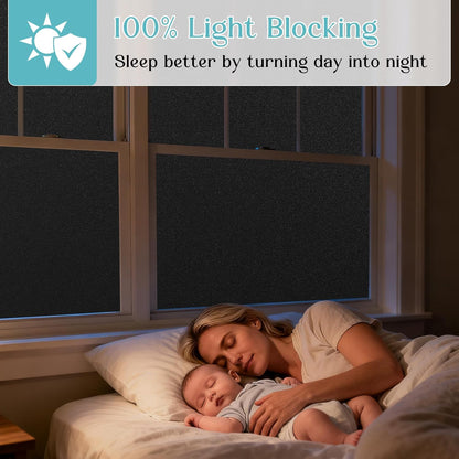 Haton Window Privacy Film Frosted Glass Film for Door Bathroom Shower, Peel & Stick, Day & Night, Papel para Ventanas Privacidad, Covering Sticker Removable Decorative Translucent Pure 17.5" x 78.7"