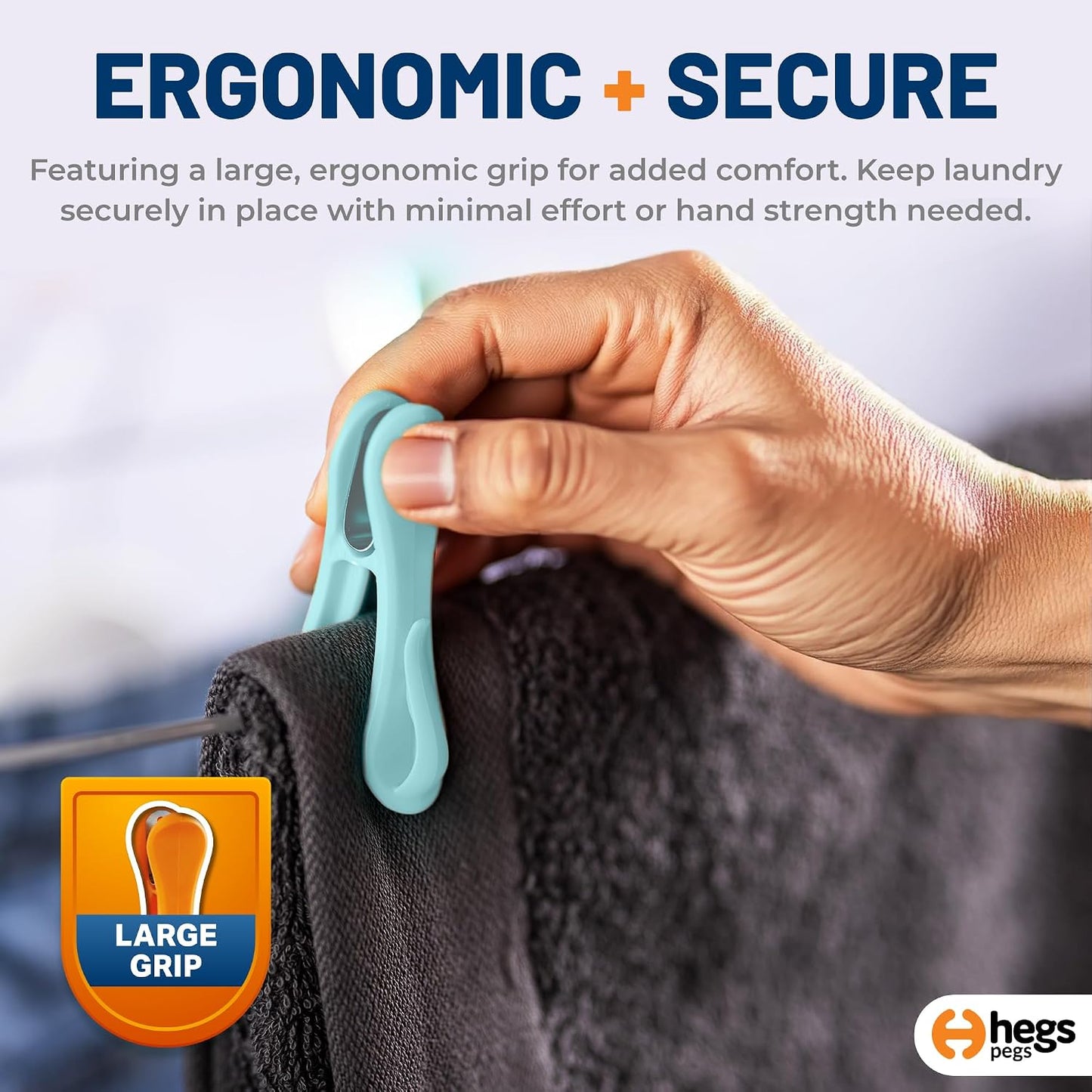 Hegs 24 Pack Multi-Color - The Smartest Heavy Duty Clothespins with Hooks - Hang 3 Garments at Once with Our Tough, Dual Hooks Clothes Pins with Anti-Rust Spring - Durable, Colorful Clothespins