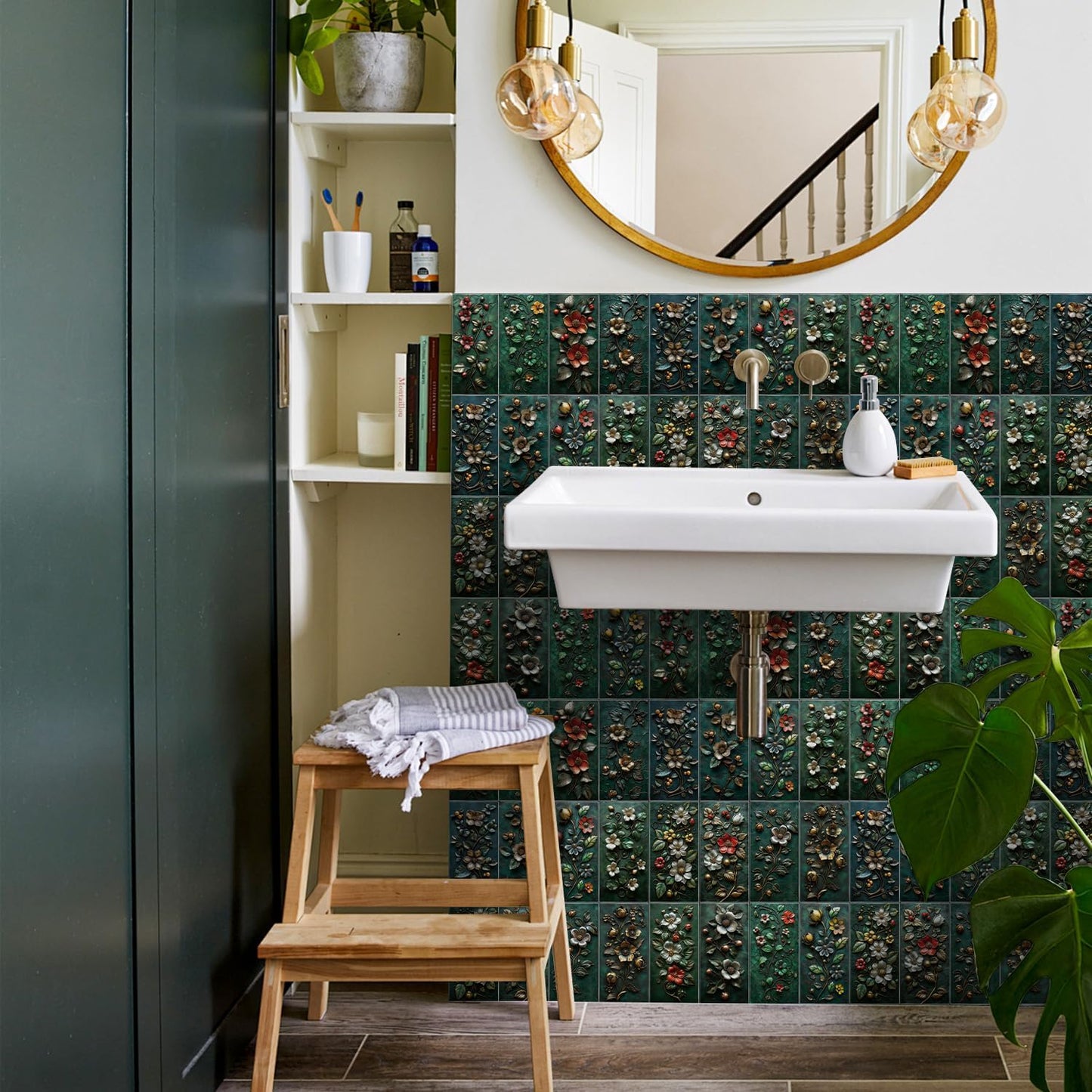 VICCI 32Pcs Tile Decals - Peel and Stick Kitchen Backsplash - Decorative Wall Tiles Stickers 8" x 4" Self-Adhesive Waterproof Removable for Bathroom Cabinets Home DIY Projects Decor
