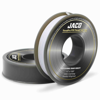 JACO ThreadPro High-Density Thread Seal Tape - 1/2" x 125 ft. (Mega Roll) | Professional PTFE Pipe Sealant | Plumbers Tape